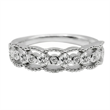 Cargar imagen en el visor de la galería, Anillo Cadena de Diamantes en Oro Blanco 18k
