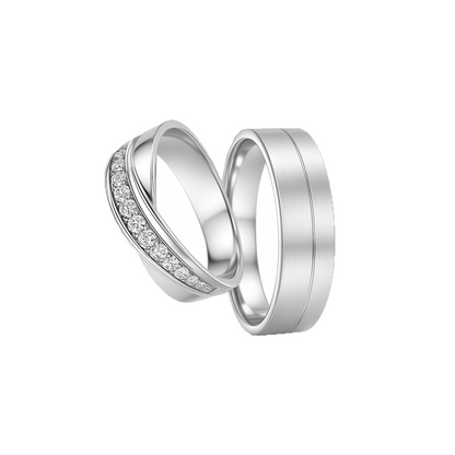 Argollas de Matrimonio Cruzadas  en plata