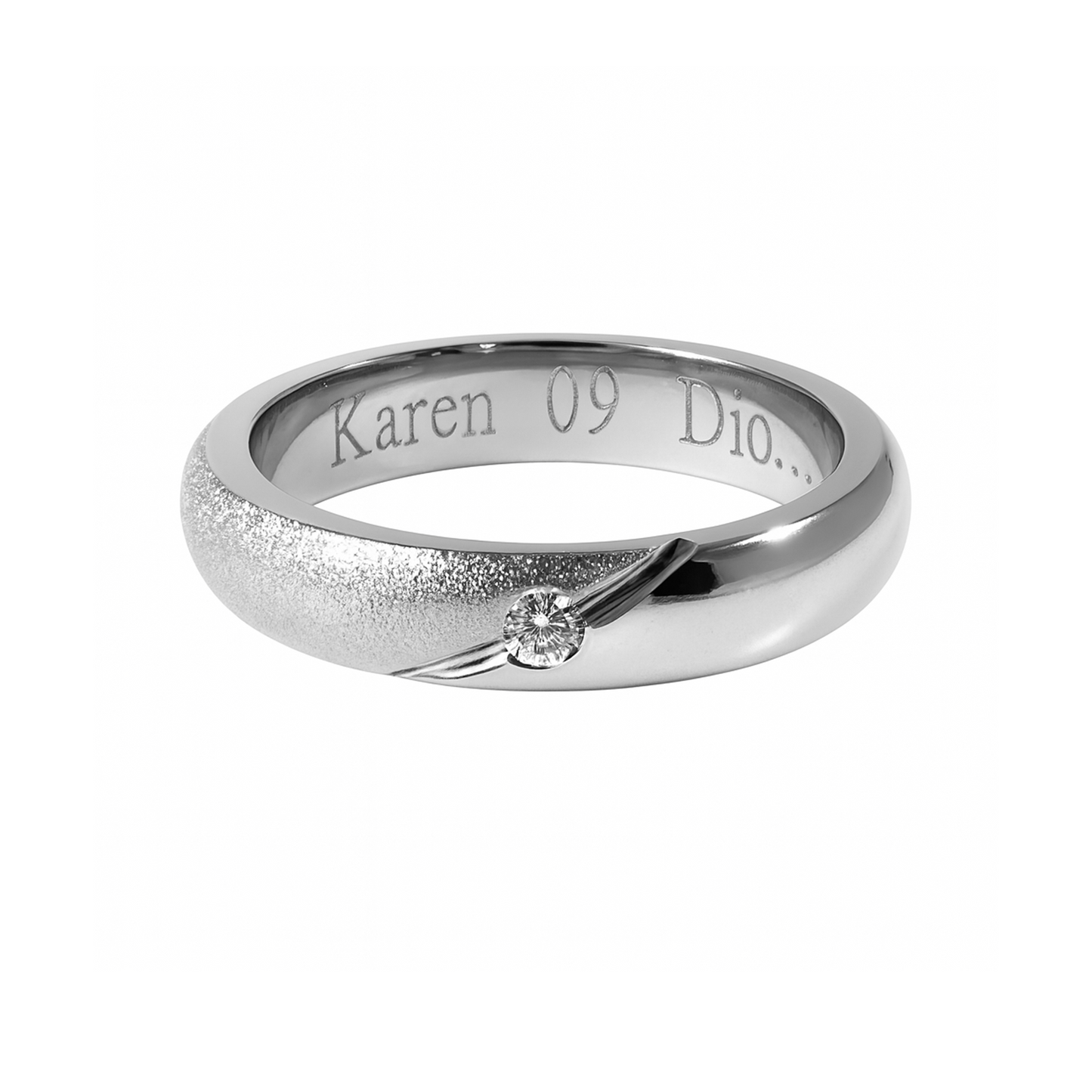 Argolla de Boda Dama  .950 Brillante / Mate