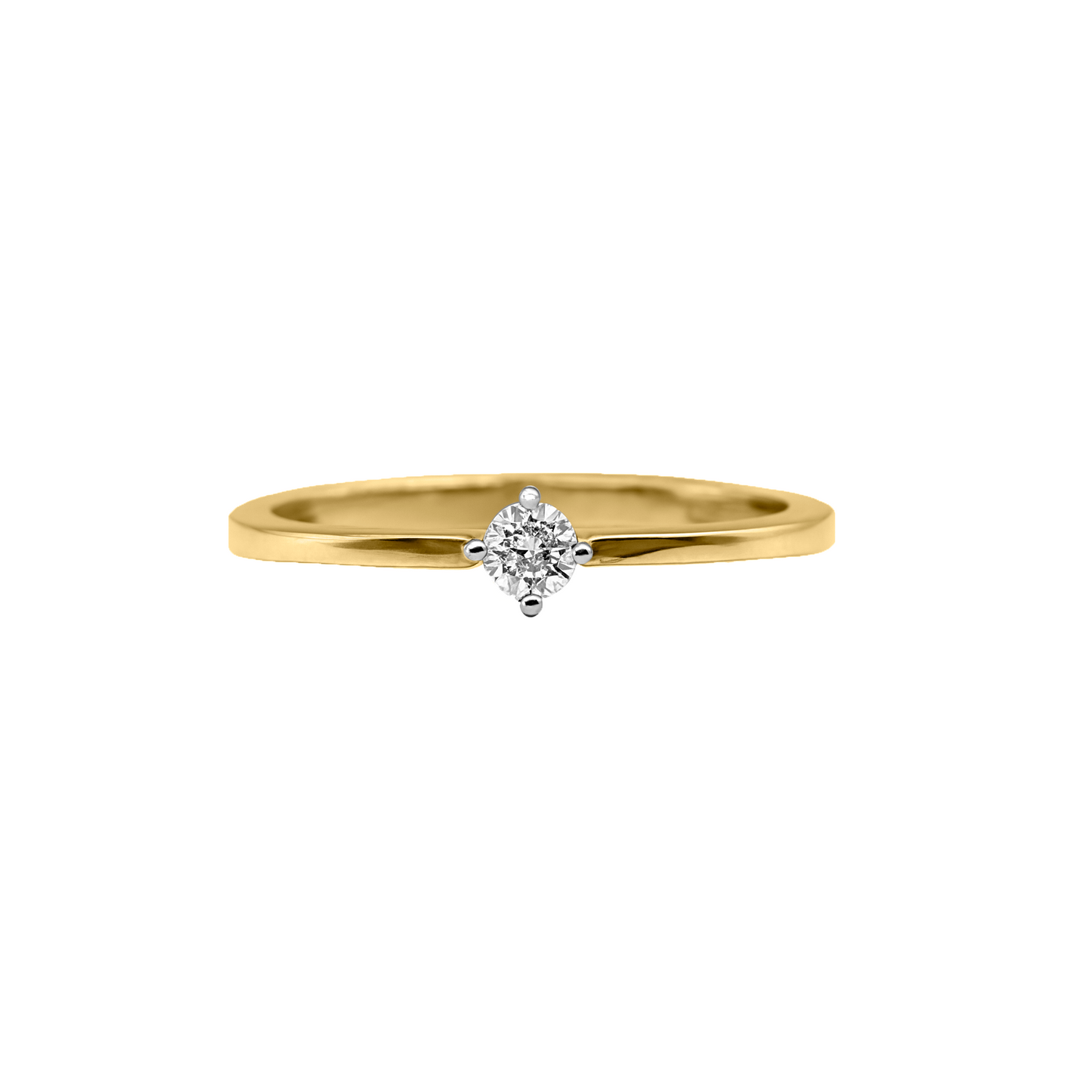 Anillo en Oro Amarillo 18k con Diamantes