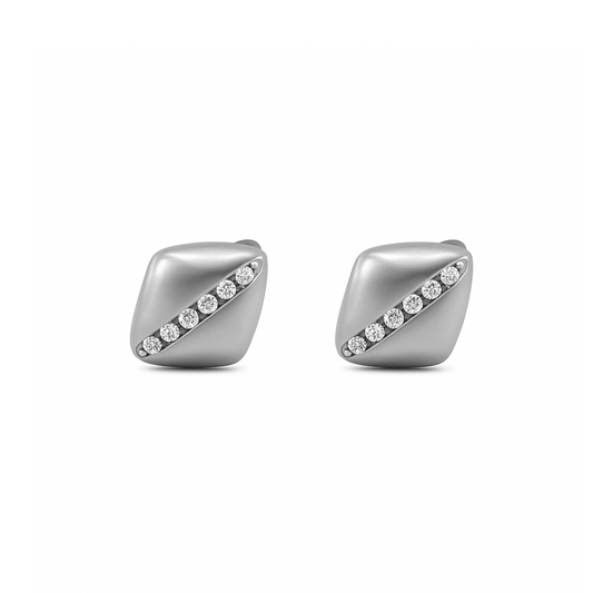 Topos Rombos Satinados Oro Blanco 18k
