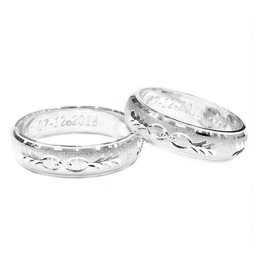 Par Argollas Matrimonio Plata 950 Estuche + Grabado Y Arras