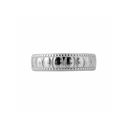 Anillo en Plata con Diseño Labrado y Bordes Milgrain – Estilo Clásico y Elegante