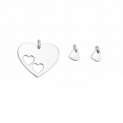 Placa Corazones Familia , Dije En Plata 925 Para Grabar