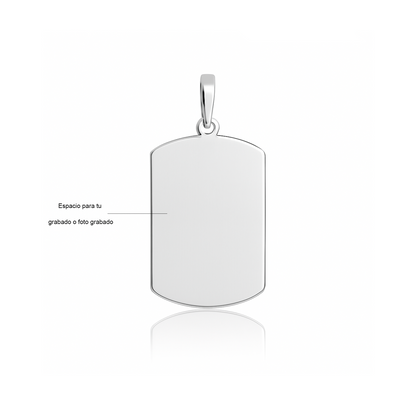 Placa, Dije En Plata 950 Para Grabar