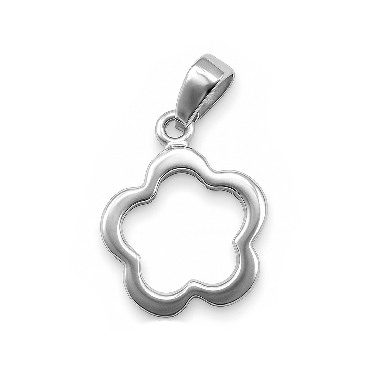 Trebol Silueta Oro Blanco 18k