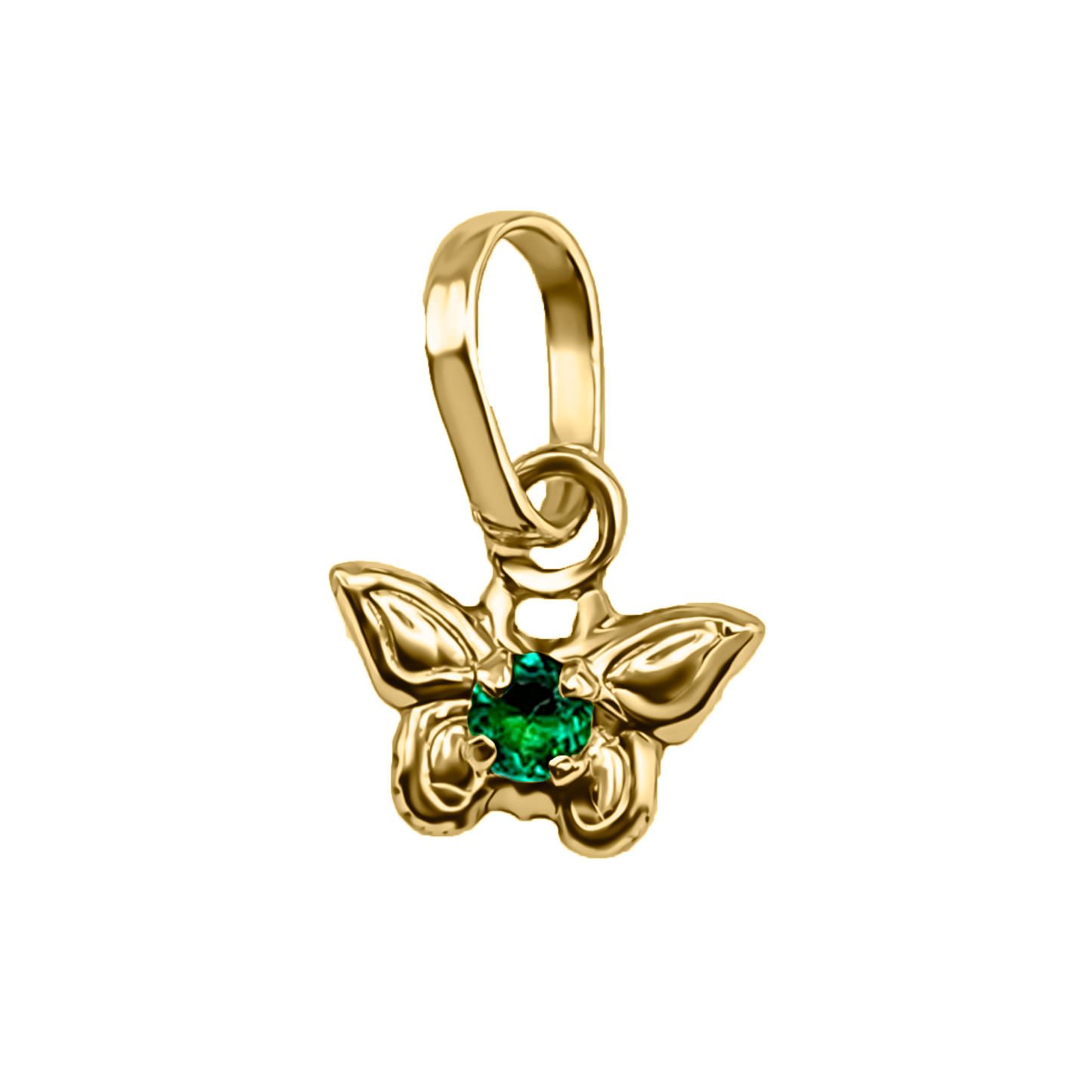 Dije Mariposa 18k peq Esmeralda