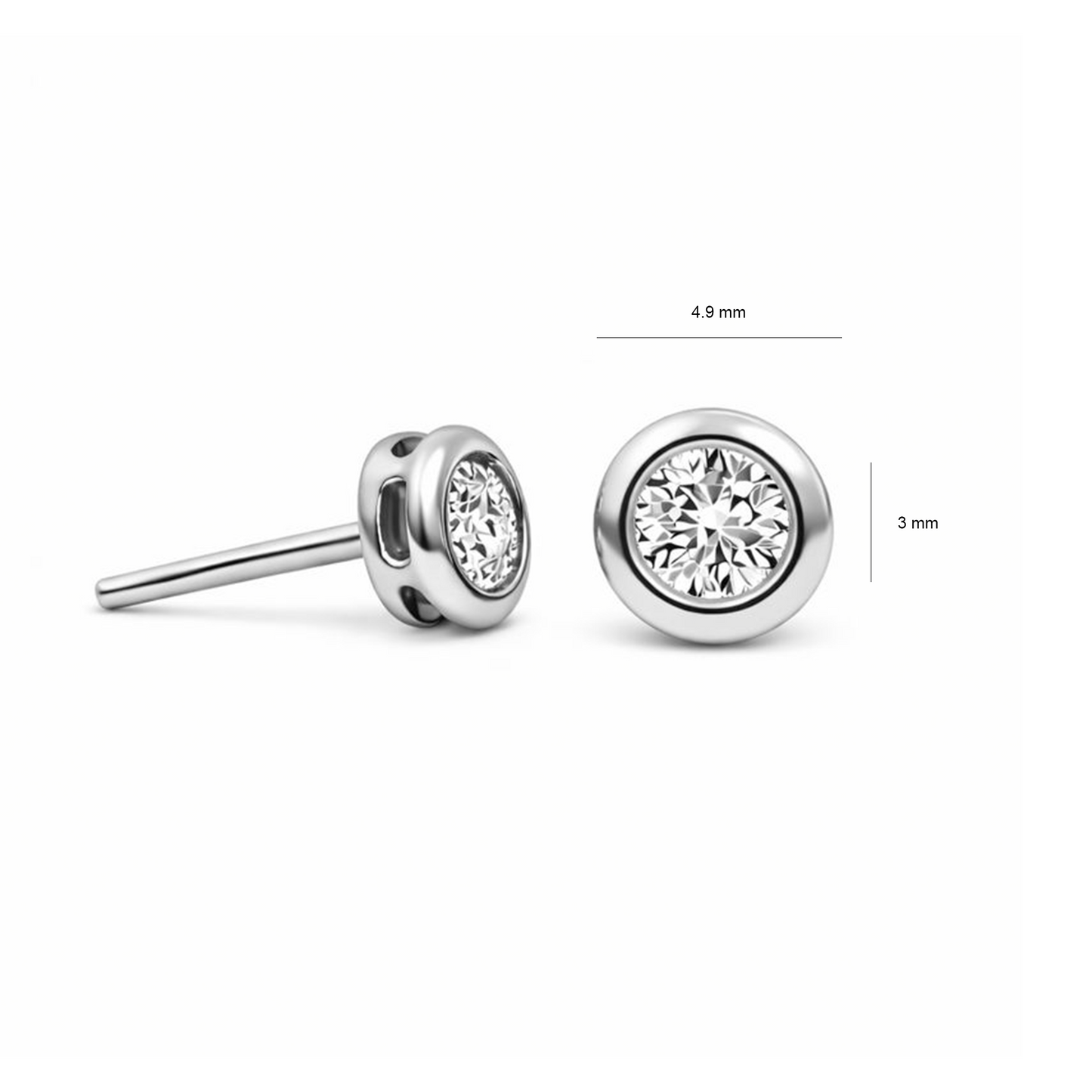 Topos Dona Con Diamante En Oro Blanco 18k