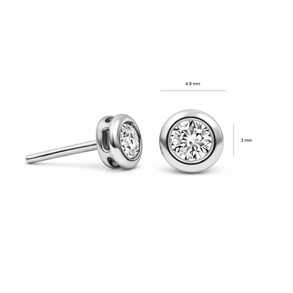 Topos Dona Con Diamante En Oro Blanco 18k