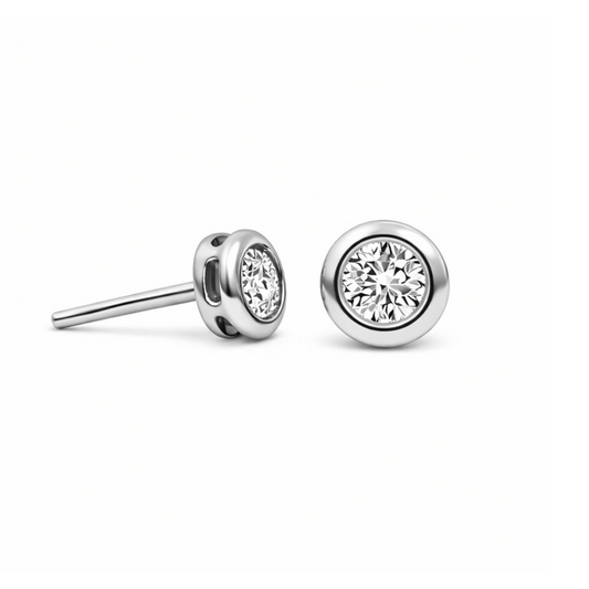 Topos Dona Con Diamante En Oro Blanco 18k