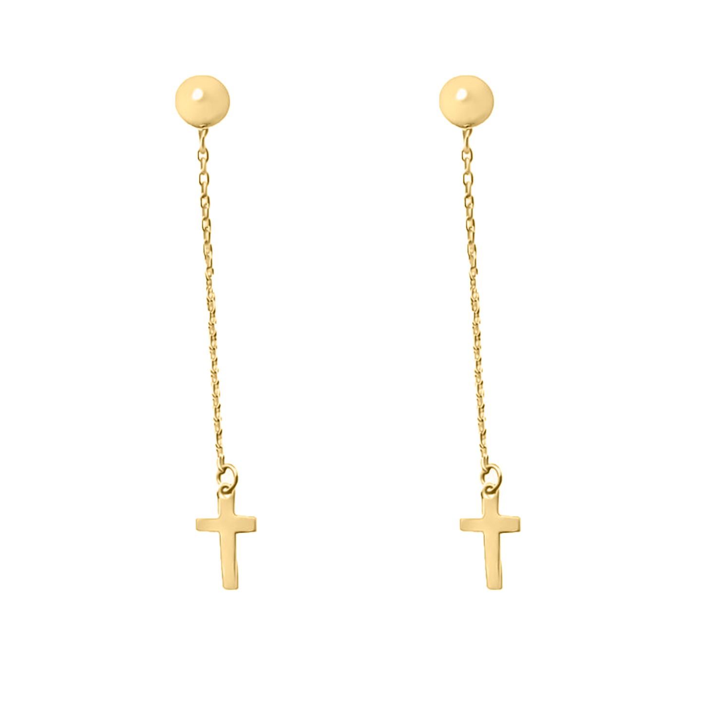 Topos De Cadena Con Cruces En Oro Amarillo 18k Para Mujer