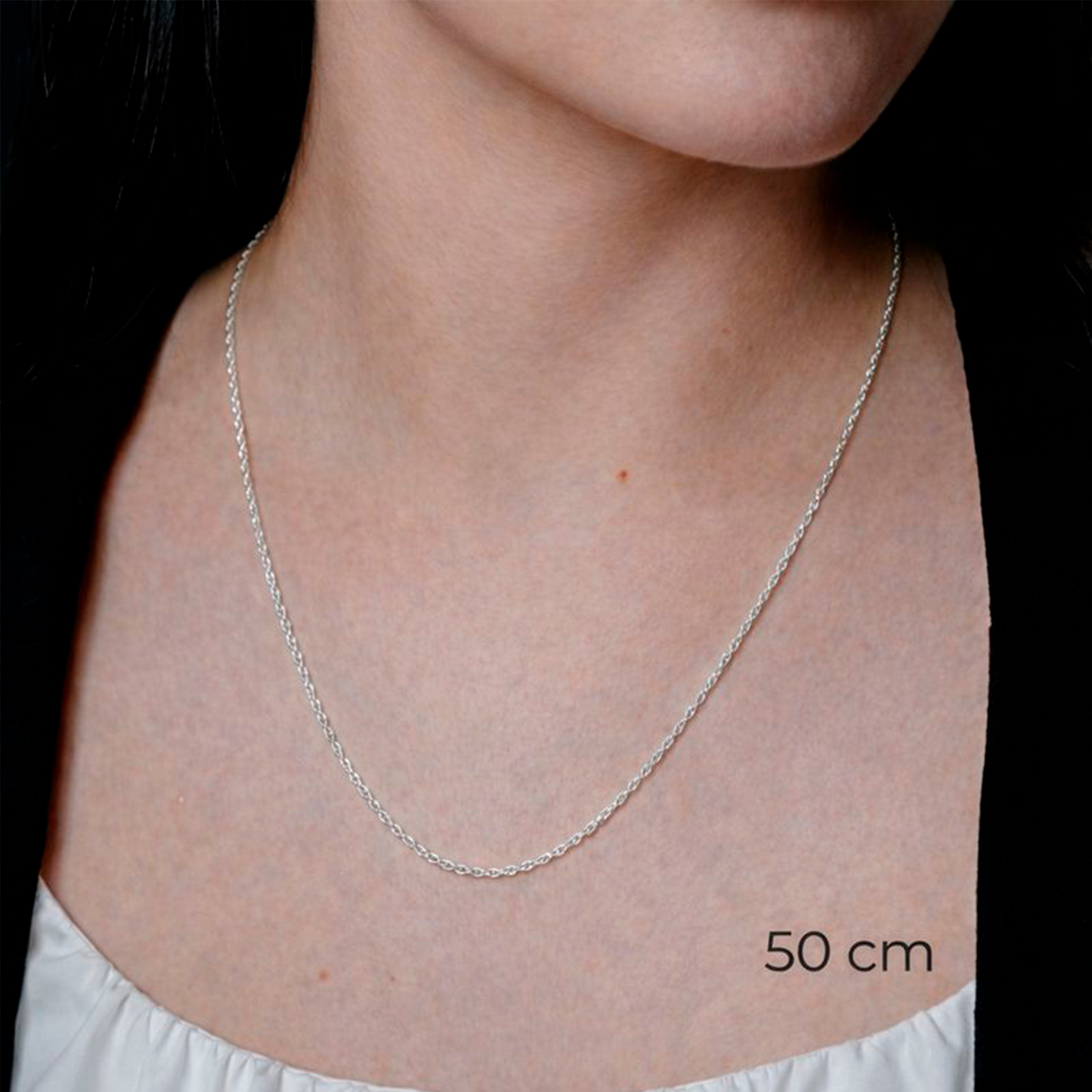 Cadena Tejido Cordón Plata 925 Niña,dama