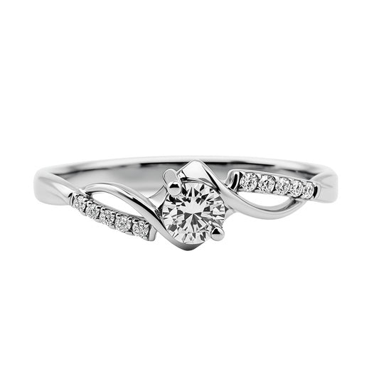 Anillo en Oro Blanco 18k con Diamante