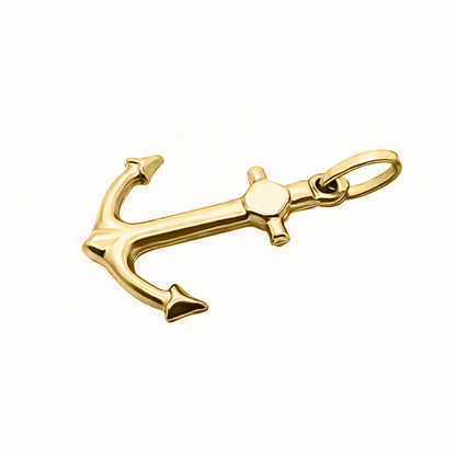Dije ancla en oro amarillo 18k