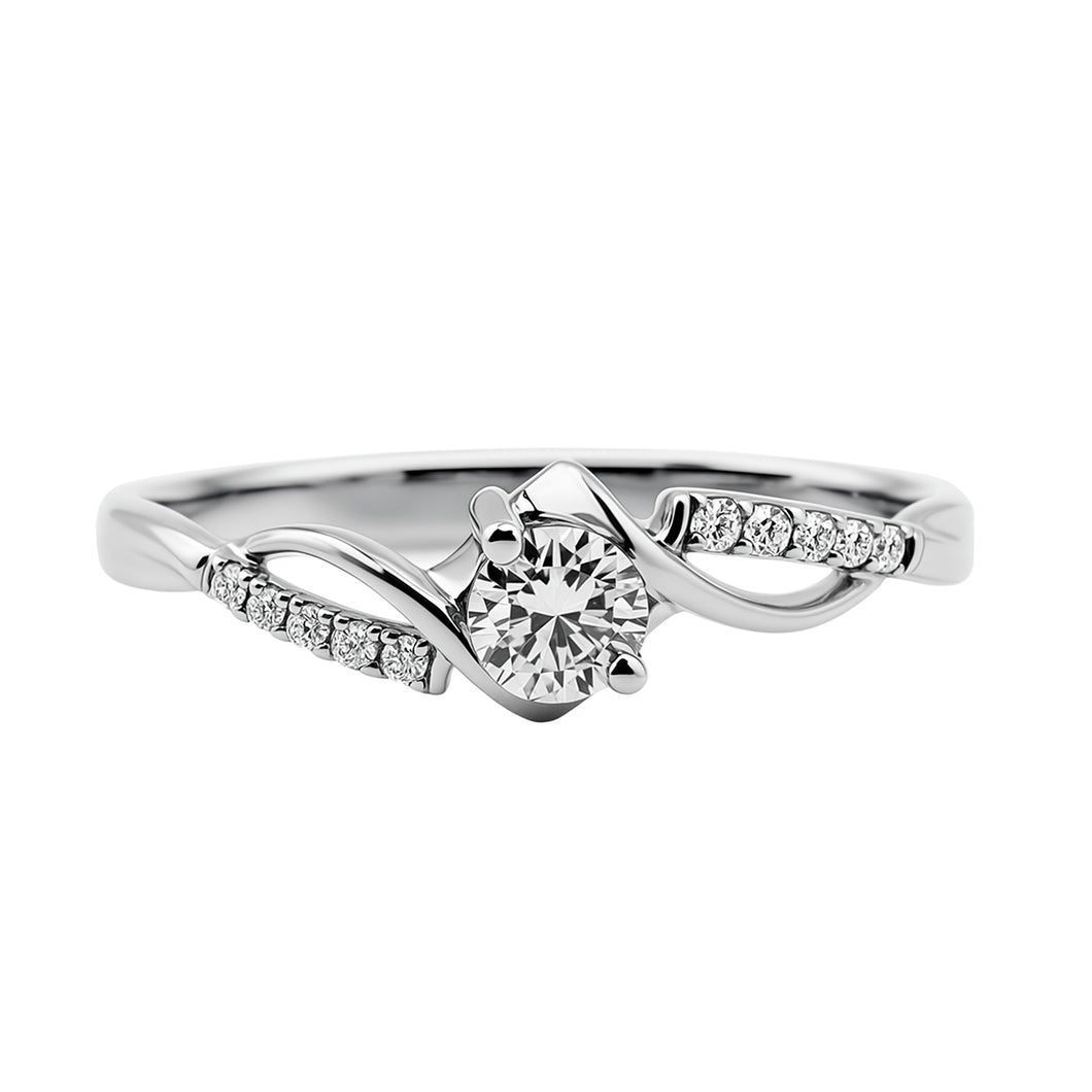Anillo en Oro Blanco 18k con Diamante