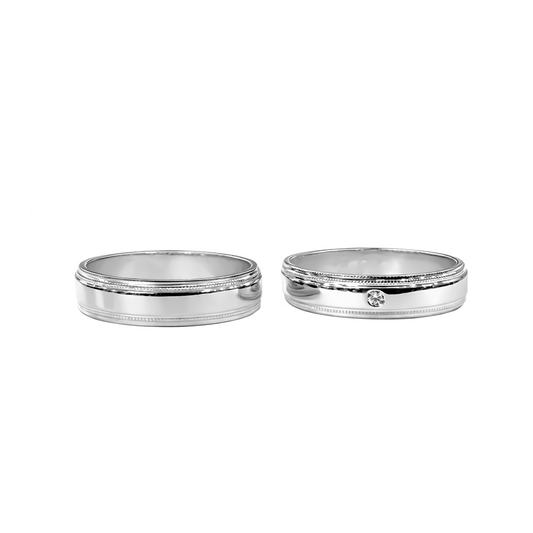 Argollas De Matrimonio En Plata Clásicas Con Grabado 2 Uds.