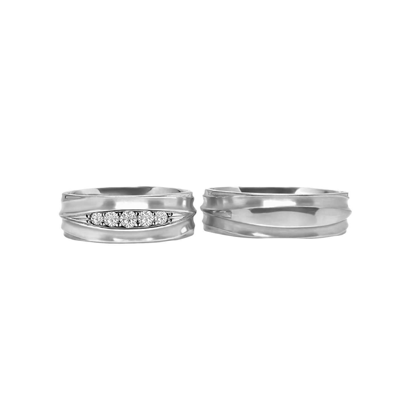 Argolla de Boda Geométricas en Plata .950 .925