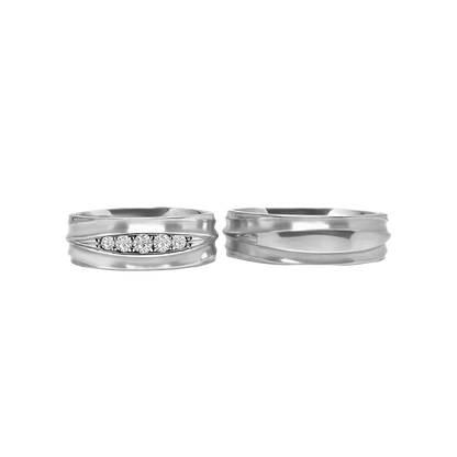 Argolla de Boda Geométricas en Plata .950 .925