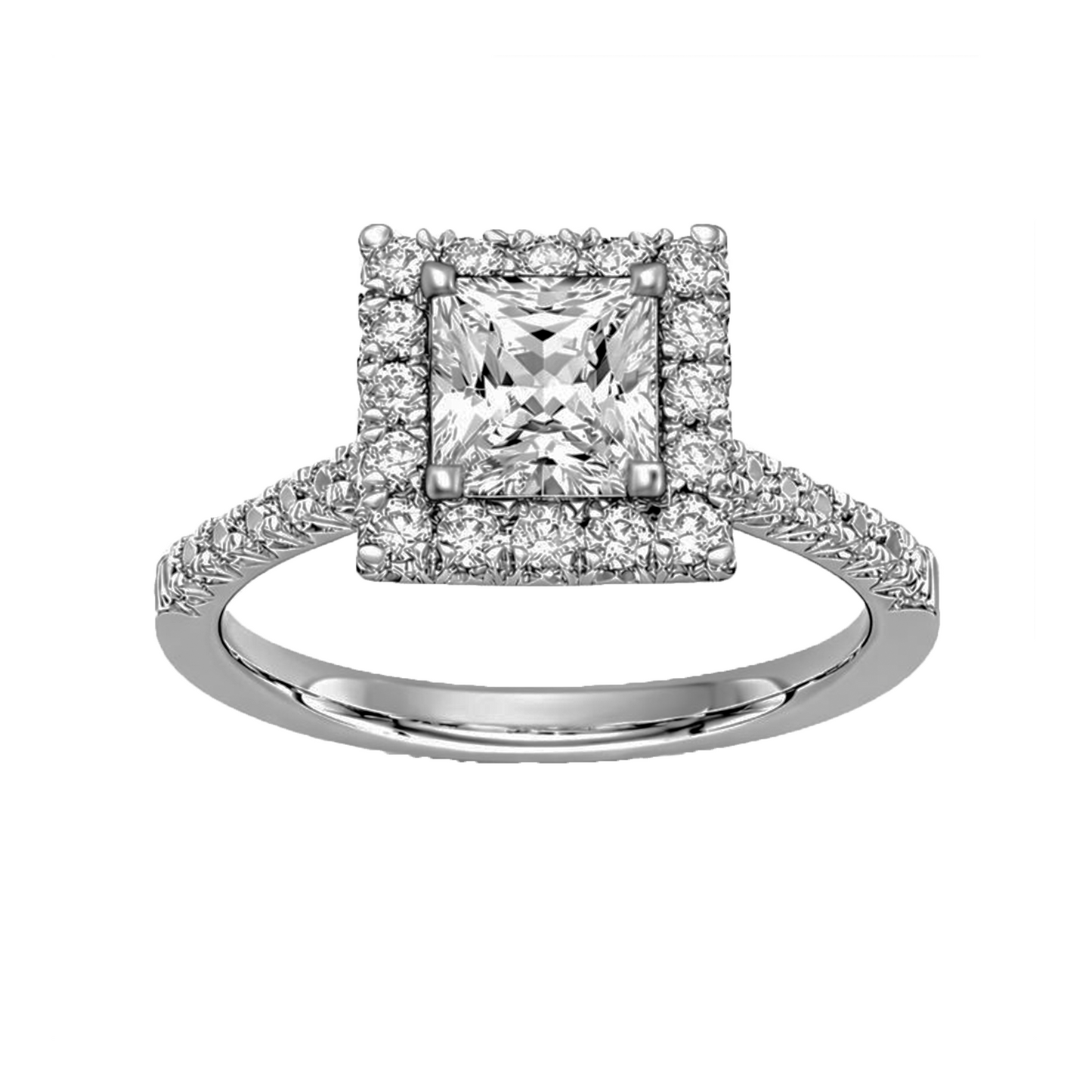 Anillo de Compromiso en Oro Blanco 18k con Diamantes