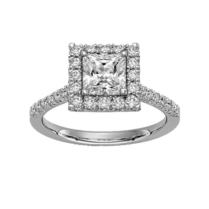 Anillo de Compromiso en Oro Blanco 18k con Diamantes