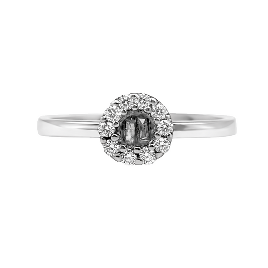 Anillo en Oro Blanco 18K con Diamante Mini Marquesa