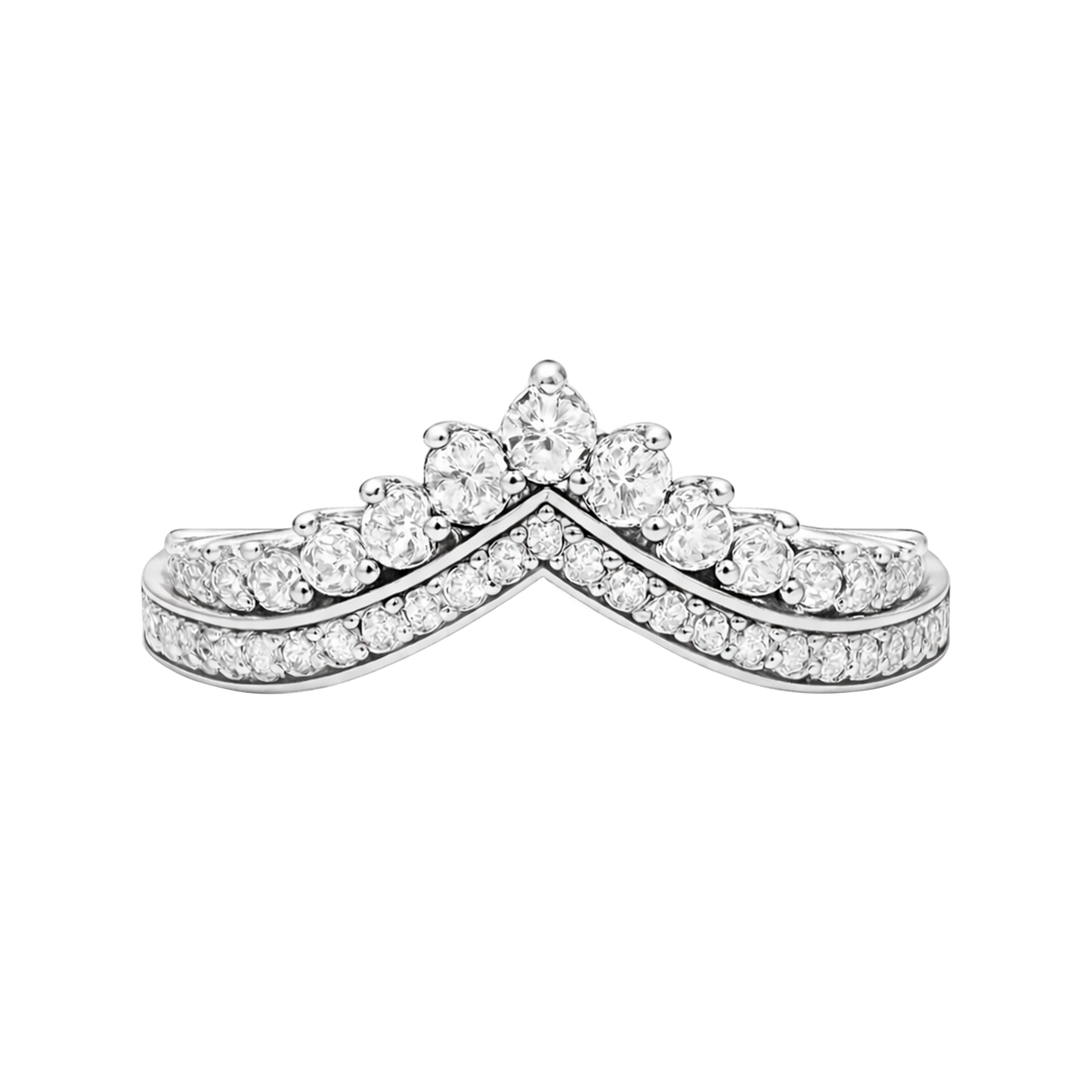Anillo en Plata con circones estilo corona