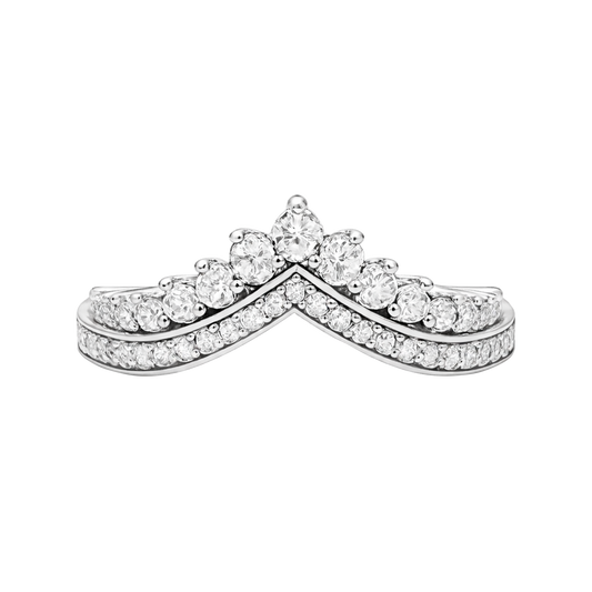Anillo en Plata con circones estilo corona