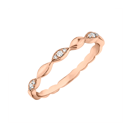 Anillo con  Diamantes en Oro rosado 18 k