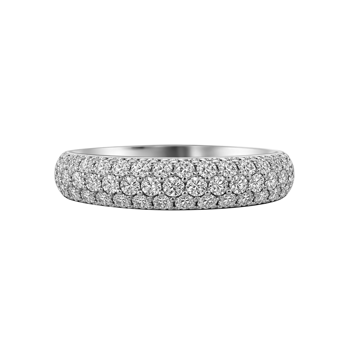 Anillo Cintillo en Oro Blanco 18k con Diamante
