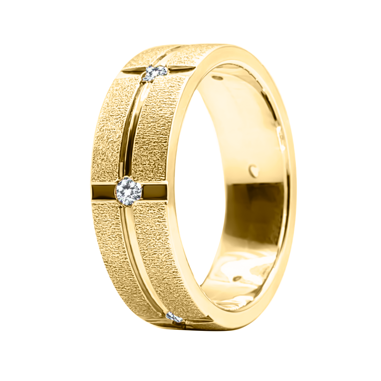 Argolla Matrimonial En Cruz : Oro 18k, Zircón.