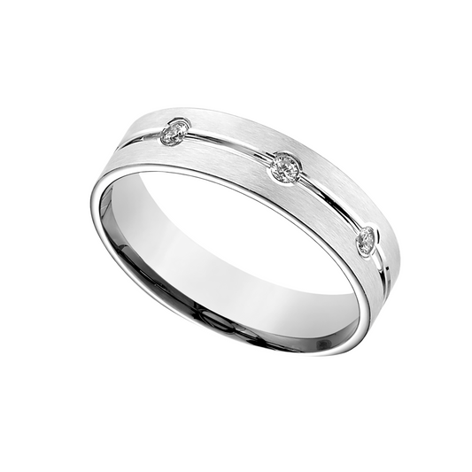 Argolla de Matrimonio ancha Satin Plata