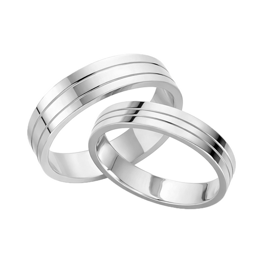 Par Argollas de Matrimonio en plata pareja