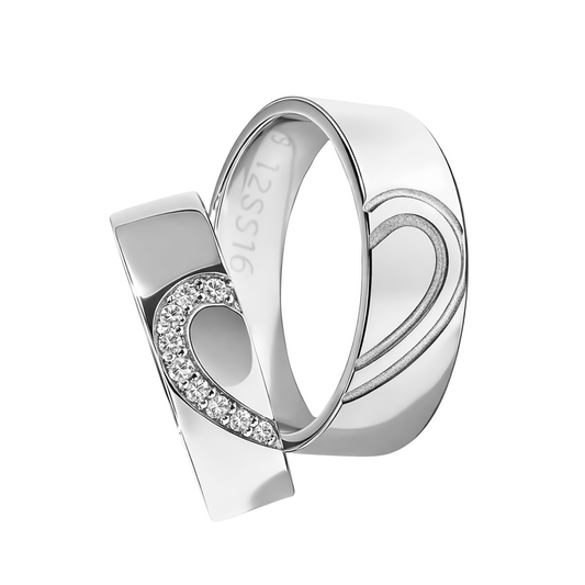 Par Argollas De Matrimonio En Plata 950 Corazón Grabado