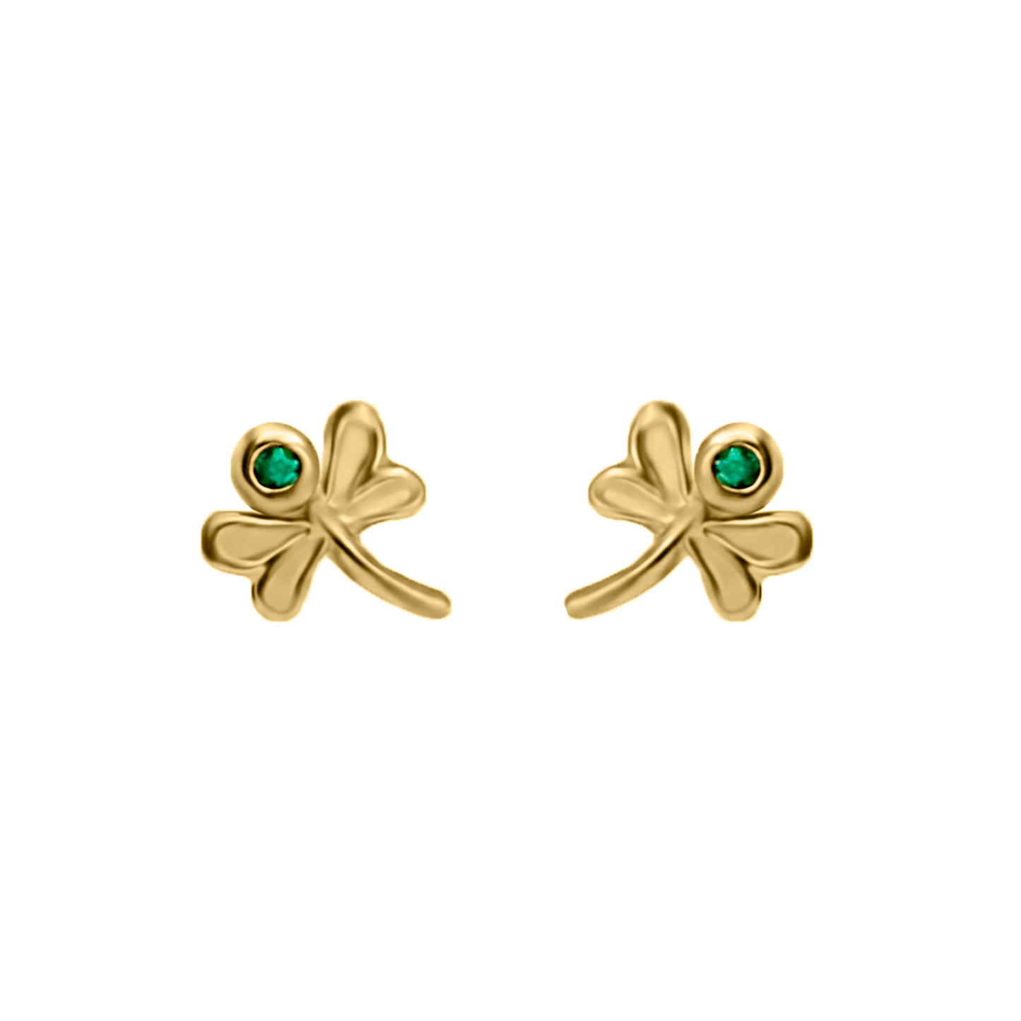 Topos Libelula Con Esmeralda En Oro Amarillo 18k