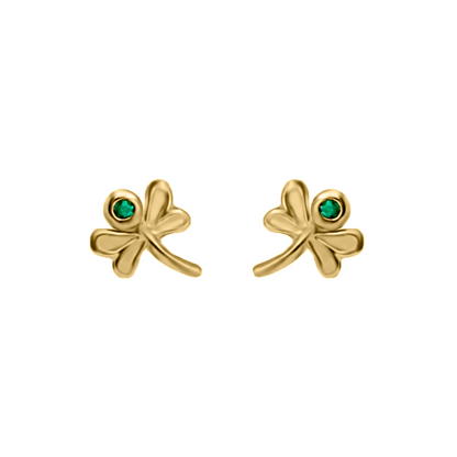 Topos Libelula Con Esmeralda En Oro Amarillo 18k