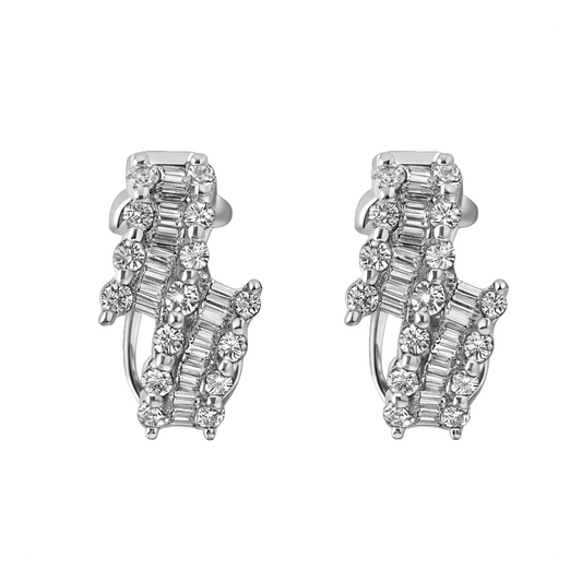 Topos Dama Oro Blanco 18k Diamante Baguette