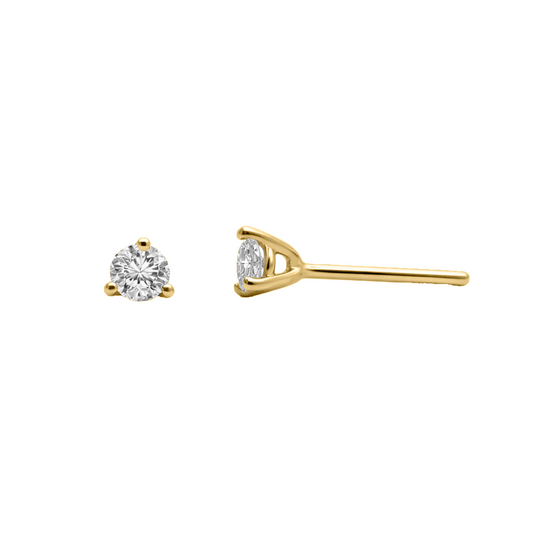 Topos 3 Uñas Con Diamante En Oro Amarillo 18k