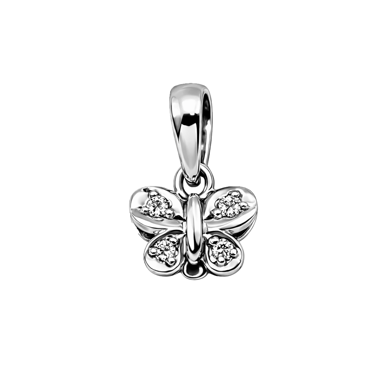 Dije Mariposa Peq. Oro Blanco 18k