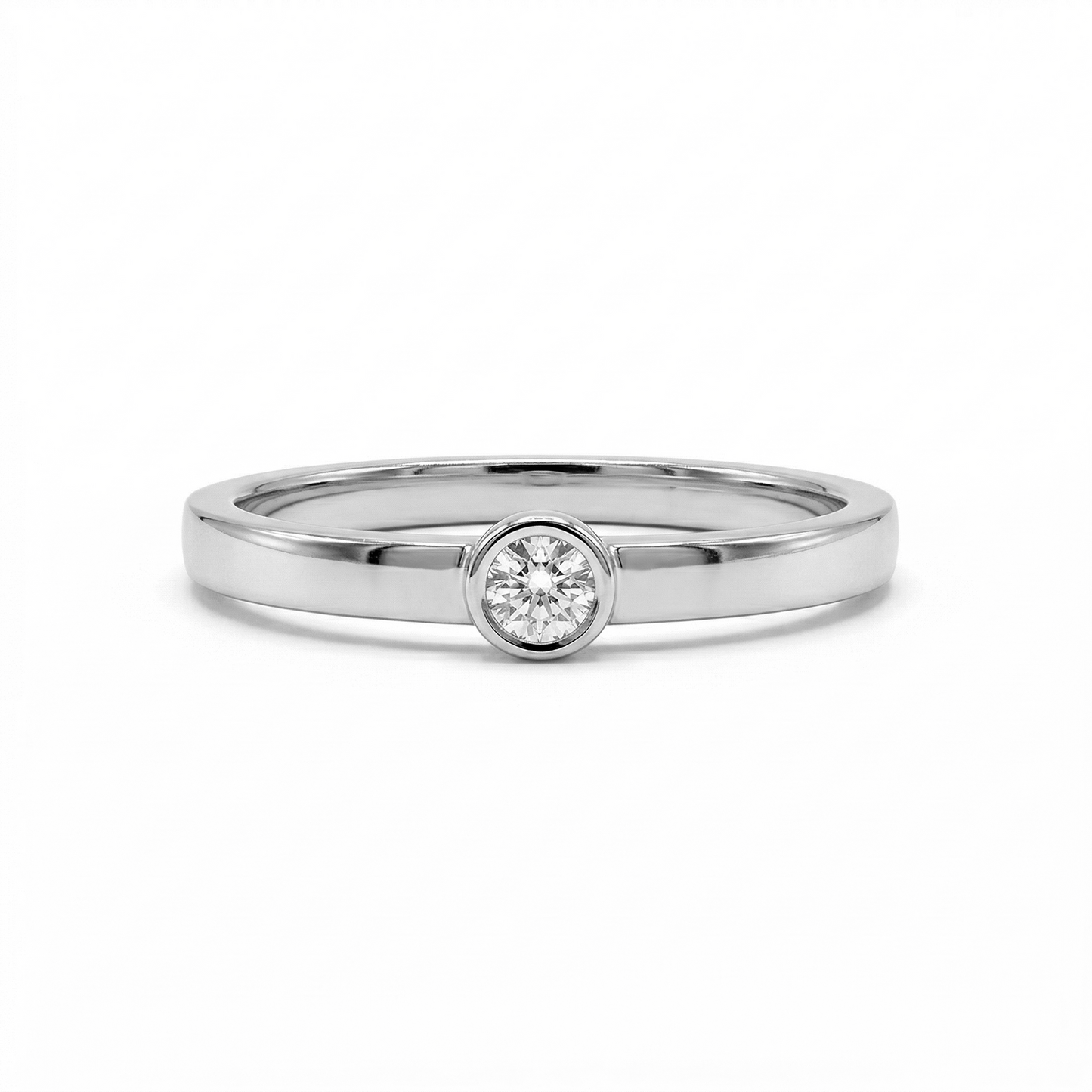 Anillo Compromiso En Plata Solitario Con Circón De 2.5mm