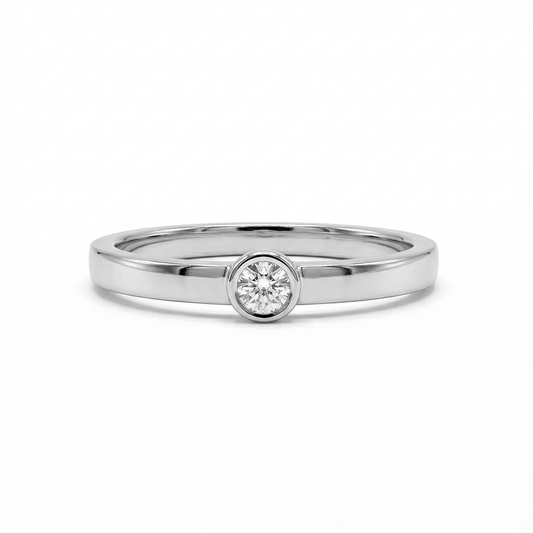 Anillo Compromiso En Plata Solitario Con Circón De 2.5mm