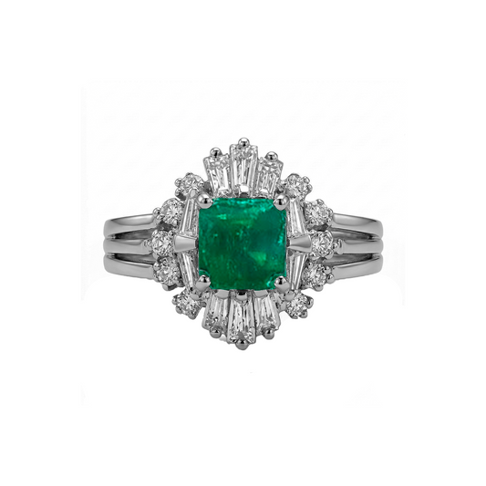 Anillo Marquesa  Esmeralda Central