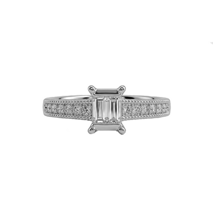 Anillo de Compromiso en Oro Blanco 18k con Diamantes