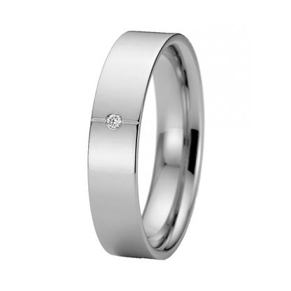Anillo de Boda en Plata con rodio efecto de Oro Blanco