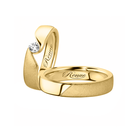 Argolla De Matrimonio Compromiso en oro 10k Y 14K