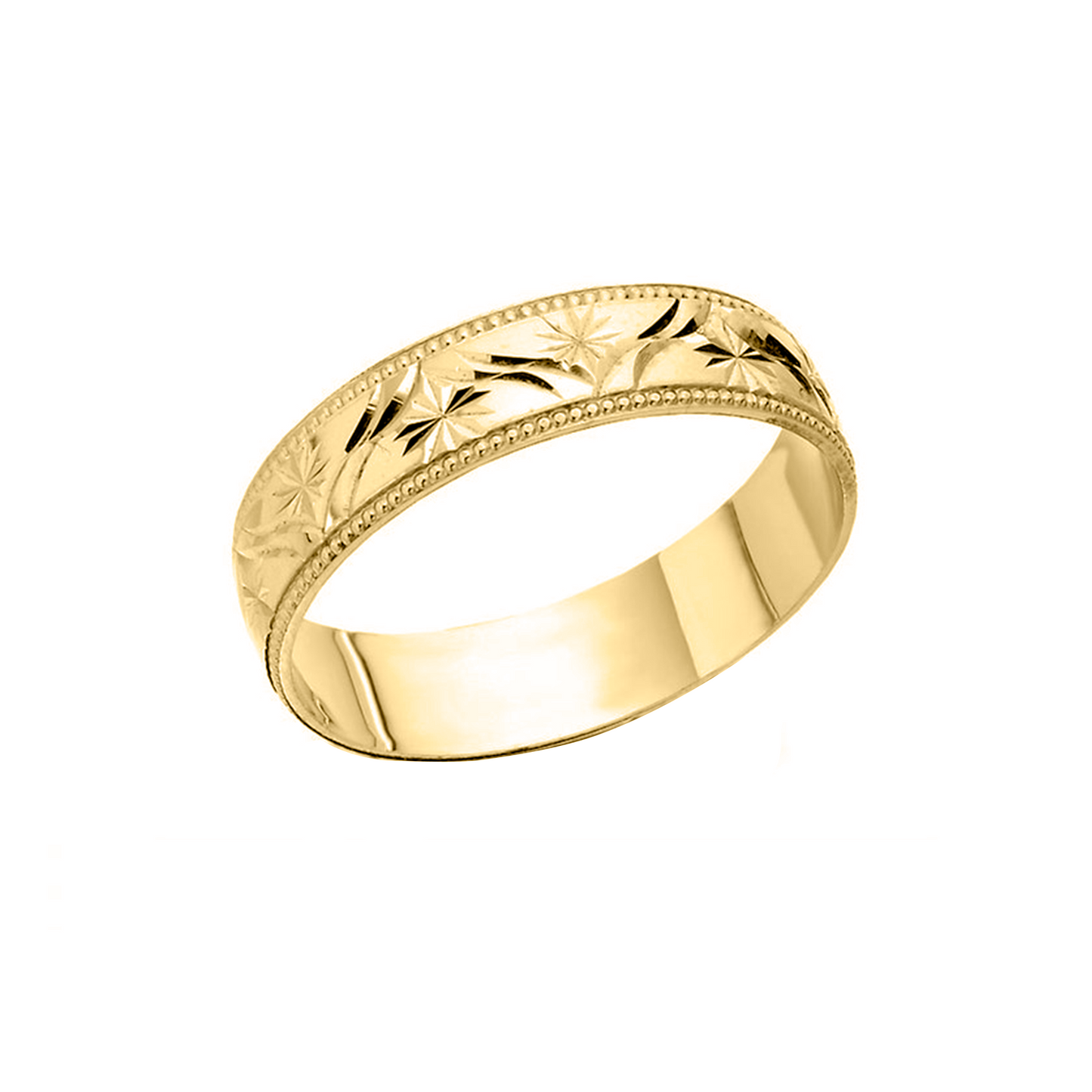 Argolla en oro 10k y 14k  con Decorados en Relieve