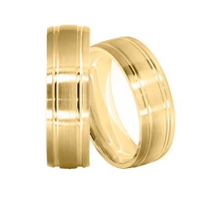 Argollas de Matrimonio  diseño surcos  oro 10k y 14k