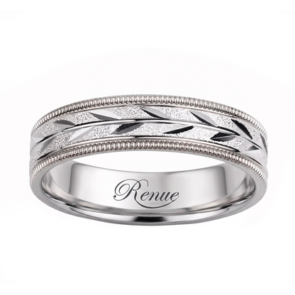 Argolla de Matrimonio con Diseño de  Laurel en plata