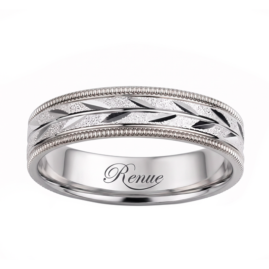Argolla de Matrimonio con Diseño de  Laurel en plata