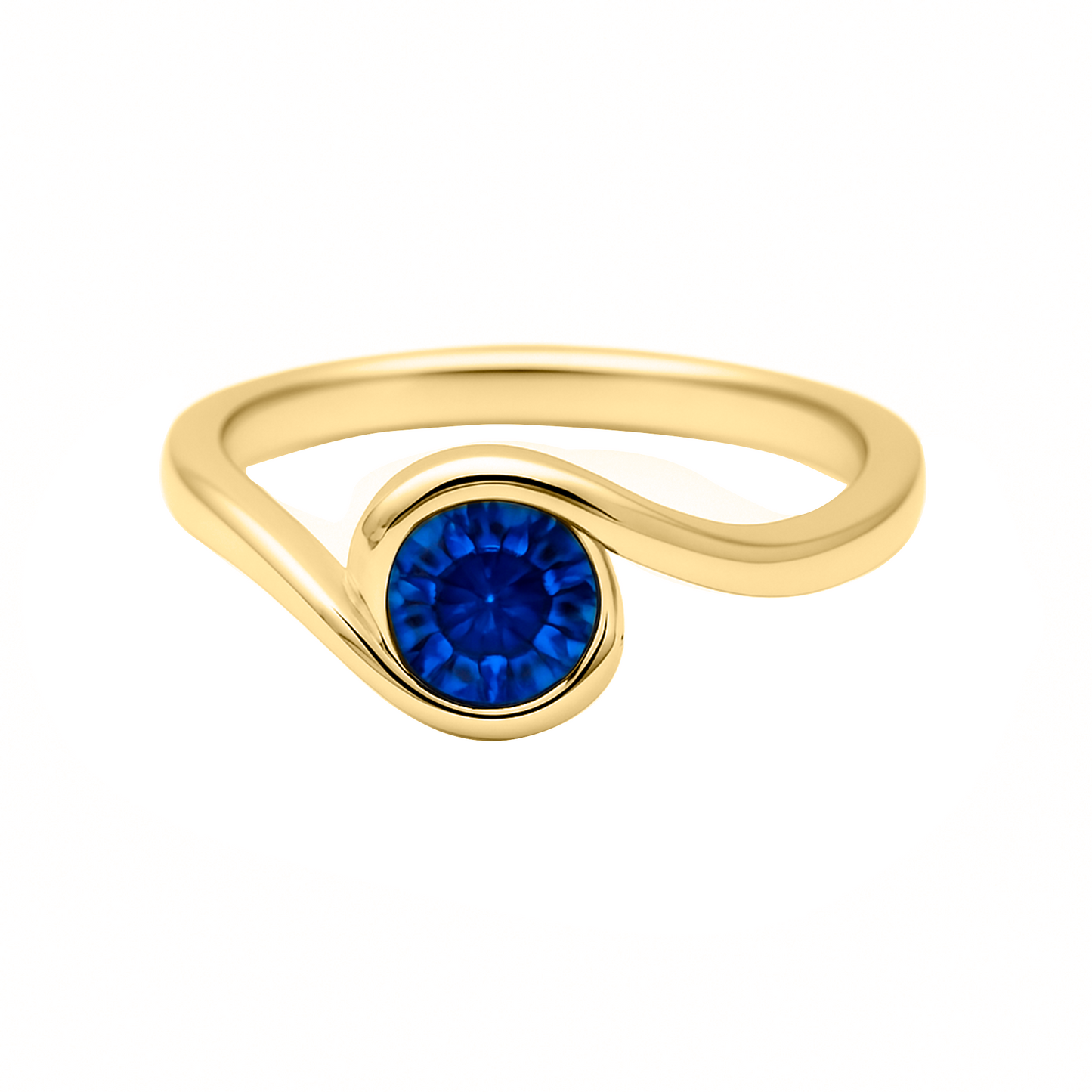 Anillo Solitario de Compromiso en oro 10k y 14k Hombros Cruzados
