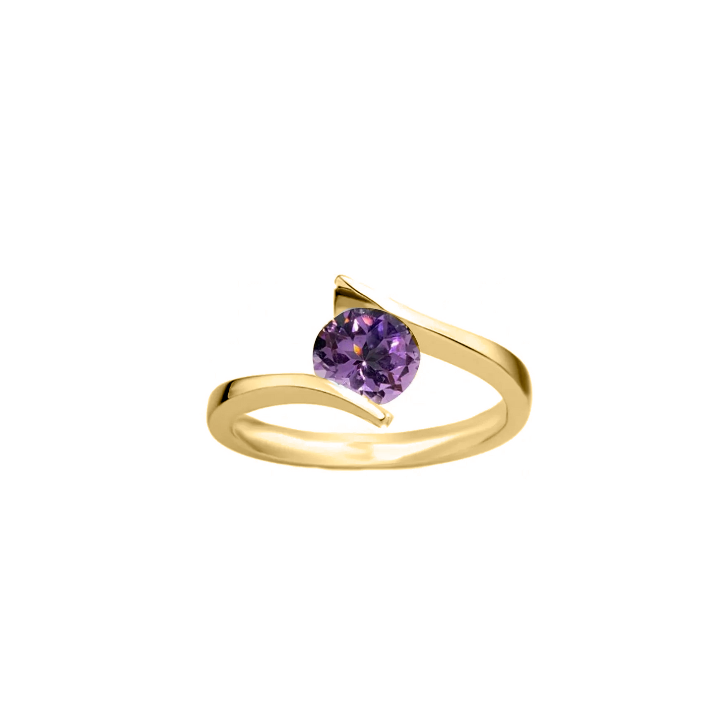 Anillo Solitario de Compromiso en oro 10k y 14k